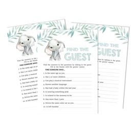 Inkdotpot Baby Elephant Gender Neutral 50áSheets Find The GuestáBaby Shower Game Party Supply Party Game