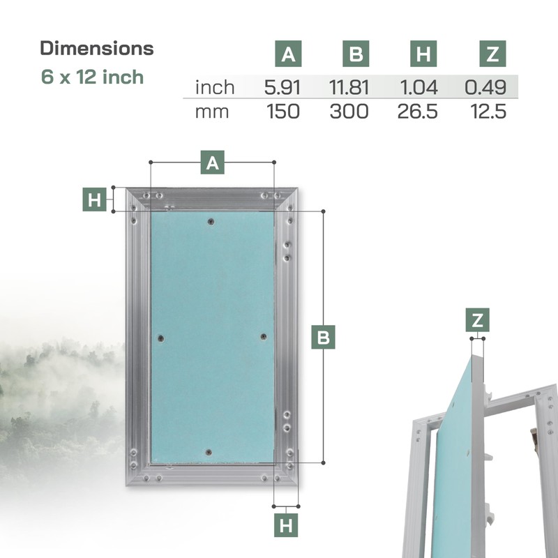 Vent Systems 6" x 12" Inch Access Panel - Drywall,