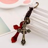 CHROME CRANE (Chrome Crane) Cross Lock Motif Leather Strap Plate