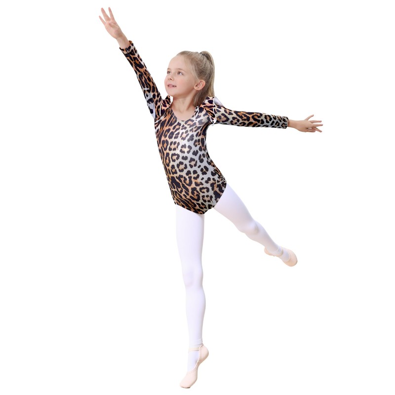 Tziharora Gymnastics Leotards for Girls,Ruffle Long Sleeve Leotards For Girls,Athletic