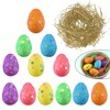 Easter Decorations 12 Colour Glitter Eggs & Straw Bonnet Parade