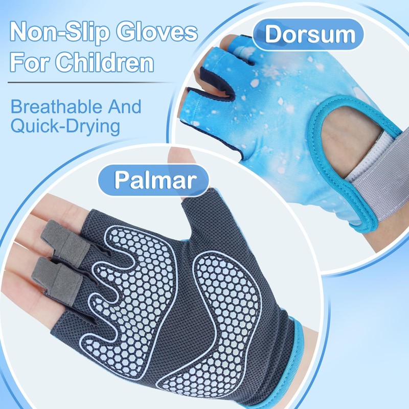 CubePlug Boys Girls Non-Slip Cycling Gloves Half Finger - Padded