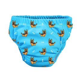 Pss! - Baby Swimming Trunks - Blue Bubi Model - For Babies from 3 to 8 kg - M - Unisex - Multicoloured Design - Absorbent and Reusable - Waterproof and Comfortable - Pack of 1