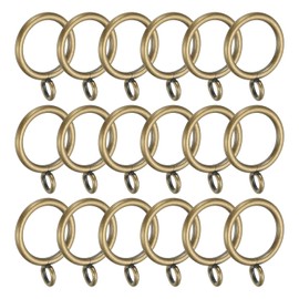 PATIKIL 1 Inch Inner Dia Curtain Rod Rings with Eyelets, 18 Pcs Metal Drapery Ring for Curtain Rods Hoop Pins, Bronze Tone