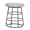 espidoo Round Side Table Modern Design: Marble Top & Metal