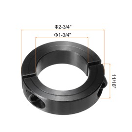 QUARKZMAN Wave Ring 1 3/4 Inch Bore Double Split Carbon Steel Clamping Ring with Set Screw Black
