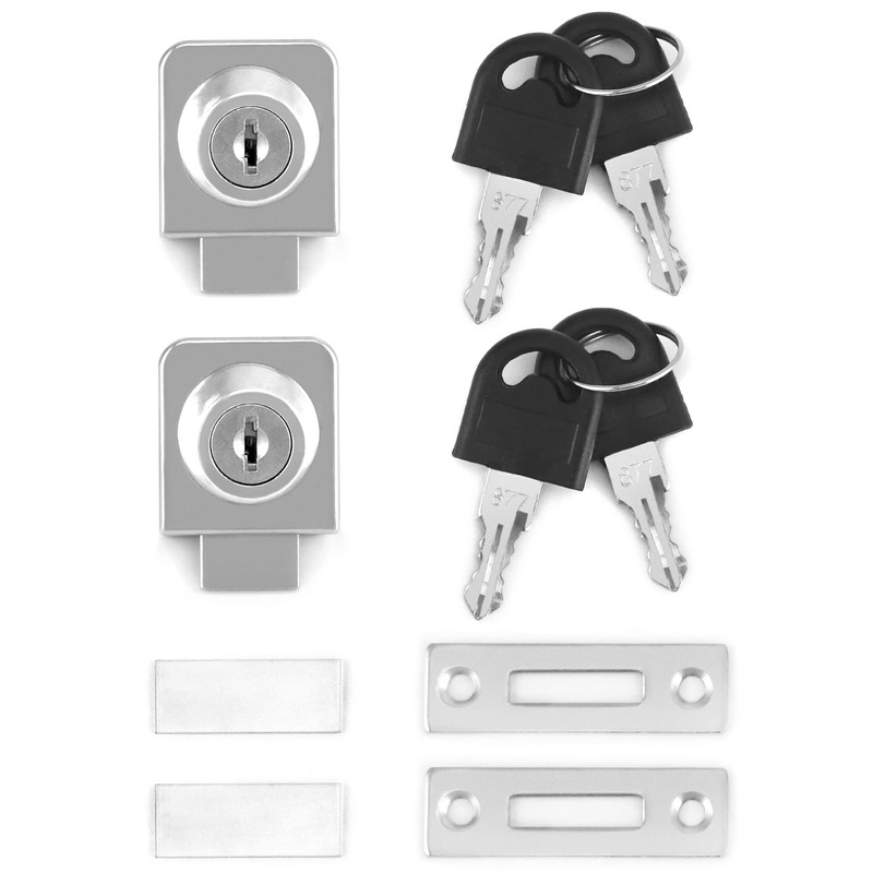 QWORK Pack of 2 Glass Cabinet Lock for Glass Doors,