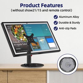 Premium Stand for Show 21/15 with Swivel and Tilt Design,Aluminum Mount Stand And 360°Rotation & Tilt Suitable for Office and Kitchen(BLACK)