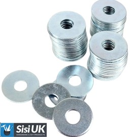 Flat Penny Washers M6 x 20mm Zinc Plated Small Penny Washers Stainless Steel Flat Repair Washers For Screws & Nut Bolts Pack of 50