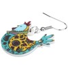 NEWEI - arete de gallina de acrílico con diseño floral