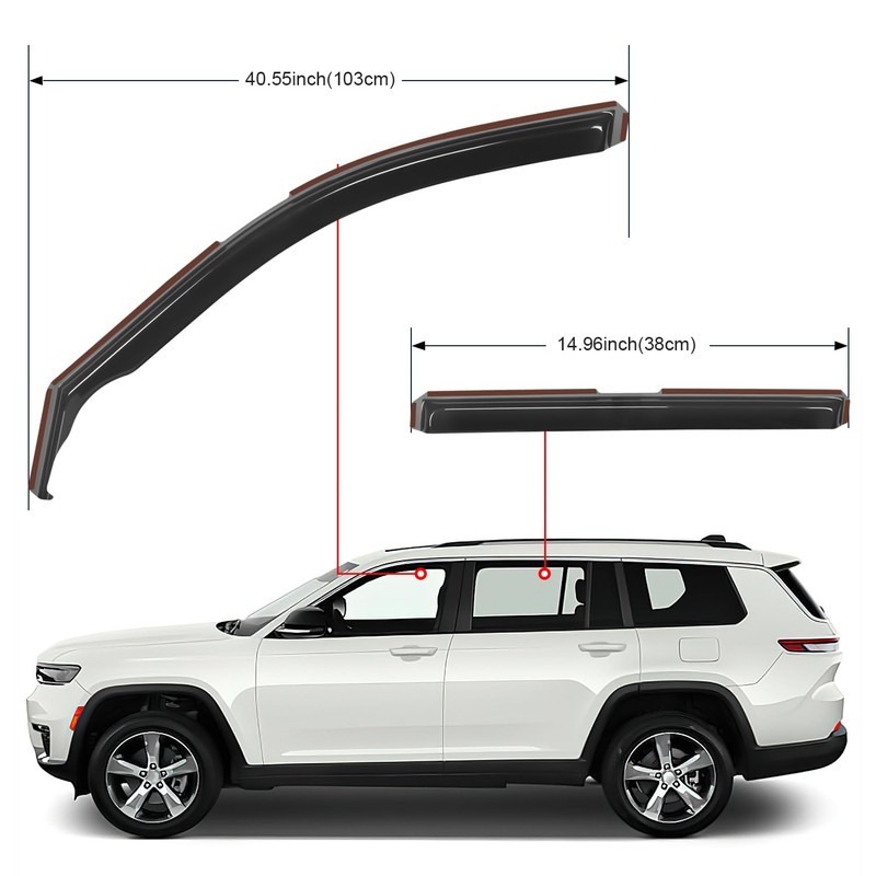 Nilight in Channel Rain Guards for Jeep Grand Cherokee L