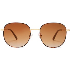 SOJOS Classic Trendy Square Sunglasses for Women Men Cute Big Frame Gold Shades SJ1137, Dark Tortoise/Gradient Brown