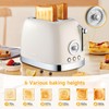 Wiltal Beige Cute Retro Toaster 2 Slice with 1.58" Wide