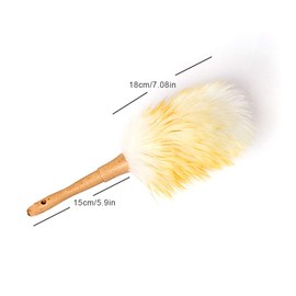 XGzhsa Small Duster, Soft Wool Dust Cloth, Microfibre Dust Cloth with Wooden Handle, Antistatic Duster, Suitable for Home, Car, Office, Furniture, Desk, Book, Dust Cleaning