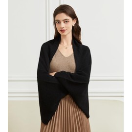 Huralona Women's Shawl Wraps Cashmere Warm Shawl with Sleeves Pashminas Shawl (Black)