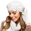 Kamea Women's Beret Hat Headwear Autumn Winter Alaska, beige