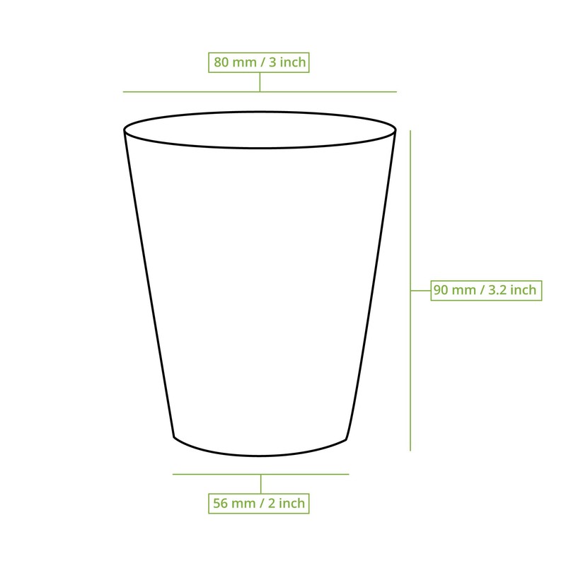 BIOZOYG Pack of 100 Coffee Cups Paper Cups 200 ml