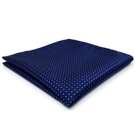 SHLAX&WING Navy Dots Pocket Square for Men Silk Business Handkerchief New