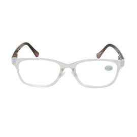 Abyss22 Reading Glasses, Spring Hinge, Adjustable Nose Pads for Women and Men (White/Marble Grey, 300)