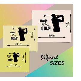 Wall Vinyl Decal Home Decor Art Sticker Tired? Play Golf ! Golf Player Man Boy Sportsman Golf Course Club Gym Home Quote Motivation Phrase Room Removable Stylish Mural Unique Design 2819