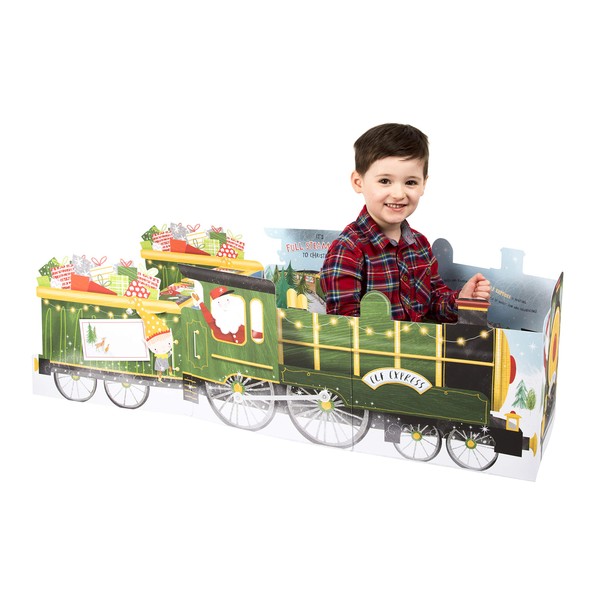 Giant Christmas Play Card from Hallmark - Fold-Out 'Elf Express' Steam Train Design