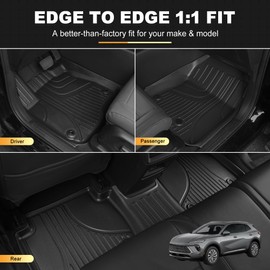 Floor Mats & Cargo Liners & Backrest Mat Compatible with Buick Envision 2021-2026: AOMSAZTO All Weather Floor Mats Envision Accessories Floor Liner Trunk mat Back Seat Cover Protector Full Set