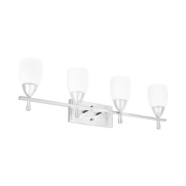 Sunset Lighting Satin Nickel F2299-80-LED-JA8 Bristol Four Vanity Wall Light-Dimmable-Bright