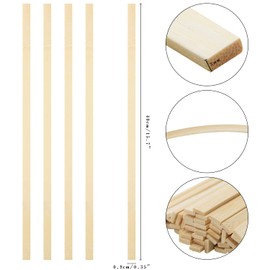 Fansunta 100pcs 15.7x0.35 Inch Strong Natural Bamboo Sticks, Wooden Craft Sticks, Extra Long Sticks, Wood Strips for Craft Projects