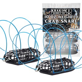 Crab Snare 10 Ounce Weighted Crab Trap Loop Trap Casting for Fishing Pole Dungness Rock Blue Crabs 6 Loops CA, OR, WA Compliant (2)