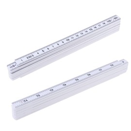 Smgda Folding Ruler, 2M / 78 inch Metric & Imperial Scale, White 10-Segment Expandable Plastic Meter Stick, Waterproof & Durable, Precise Snapping Design for Carpentry, Construction, DIY Projects (2)