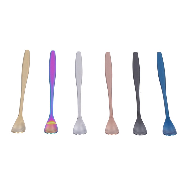 6PCS Coffee Spoon Stainless Steel Mixing Spoon Thickened Long Handle