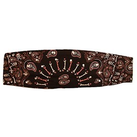 Capsmith Chop Top Black Orange White Skull Paisley Adjustable Headband Sweatband