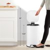 8 Gallon Step Trash Can, Square Fingerprint-Proof Foot Pedal Garbage