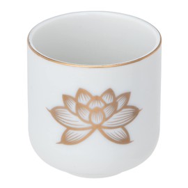CATEGORY: Buddhist Ritual Implements God Hardware 仏壇 White Gold Lotus 1.8 Tea Bowls 6 Piece AM – tm638