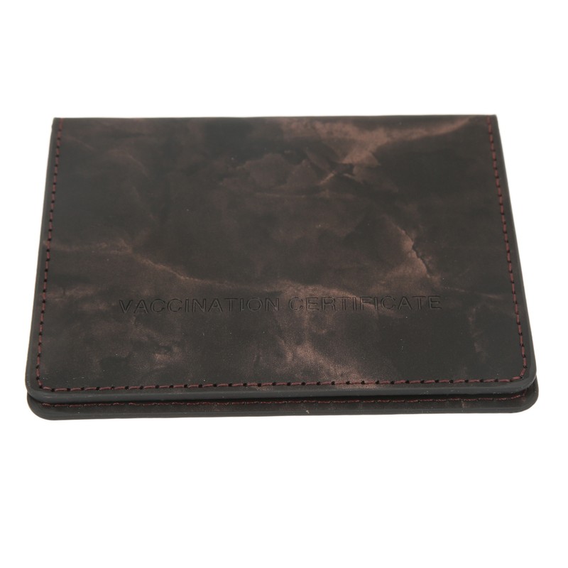 4pcs Vaccination Certificate Holder Marbling Waterproof PU Leather Vaccine Card