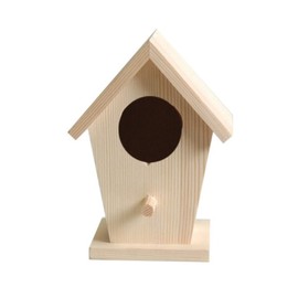 Artemio - Casetta per Gli Uccellini, in Legno, 7,5 x 7 x 14 cm, Colore: Beige