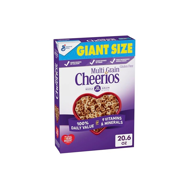 Multi Grain Cheerios, Heart Healthy Breakfast Cereal, Gluten Free, Giant