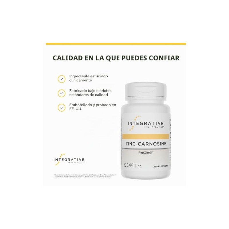 Integrative Therapeutics - Zinc-Carnosine - PepZin GI Brand - 60