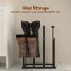 22.5 Inches Free Standing Shoe Racks, Tall Black Metal Boot