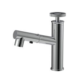 MUOBSBJRX Bathroom Sink Taps with Pull Out Sprayer,Brass Single Handle Basin Mixer Tap Industrial Hot & Cold Water Sink Faucet Sprayer & Bubbler 2 Function,Deck Mounted,Chrome(Chrome)