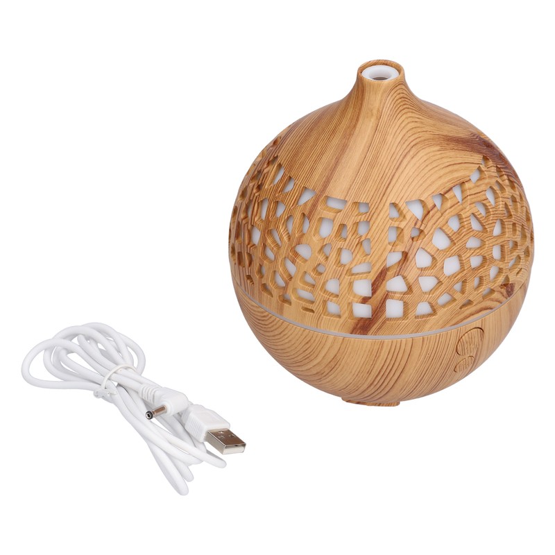 180ml Wood Grain Air Humidifier USB Charging Colorful Lights Air