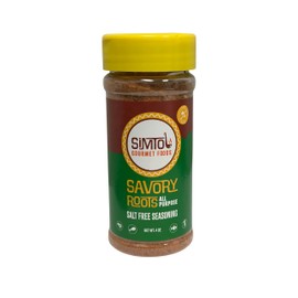 Simtol Foods Savory Roots All Purpose Salt Free Seasoning – Premium Sodium-Free Seasoning Blend for Meat, Veggies, Soups & More – Bold Flavor with No Salt – All Natural, MSG-Free, Non-GMO, 5 oz