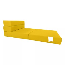 Danfuton Lounger Folding Foam Mattress, Portable Sleepover Chair Bed 6x32 x 80 Yellow