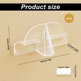 KLEHOPE Glasses Storage, Pack of 6 Glasses Holder Wall, Wall Mounted Glasses Stand, Transparent Design for Bedroom, Living Room, Office