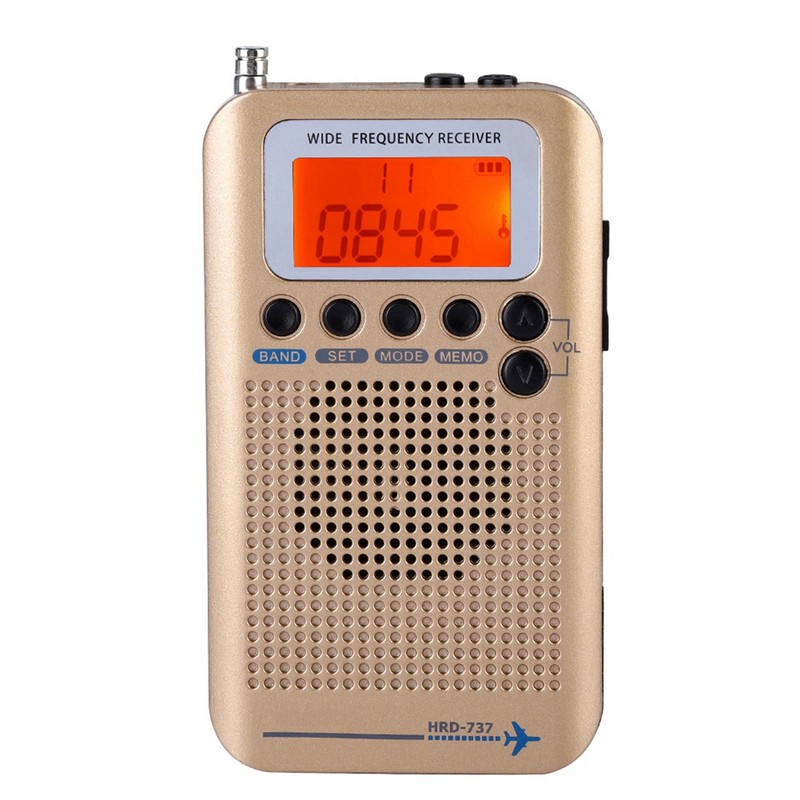Aircraft Band Radio Receiver VHF Portable Full Band Radio Recorder