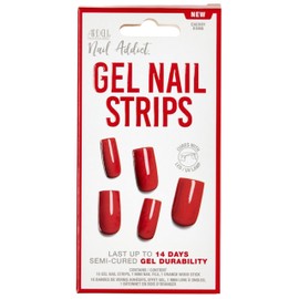 Ardell Nail Addict Gel Nail Strips - Cherry Bomb, LED/UV Lamp Curable, 1-pack