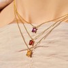Seamido Diamond Birthstone Necklace for Women, Waterptoof 18K Gold Plated