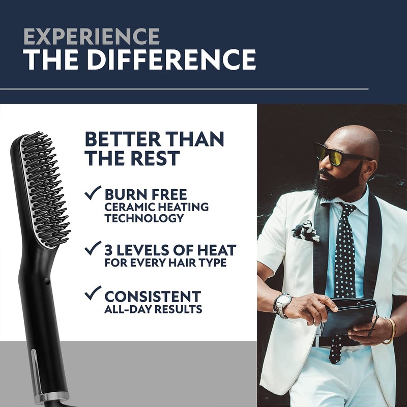 Beard straightener of men - straightening brush, original heated beard