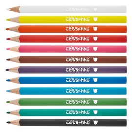 Children's Toy Renji Toddler Colored Pencils, Triangular Shank, Thick Shank with Case, 12 Colors, Jointly Developed by Pentel