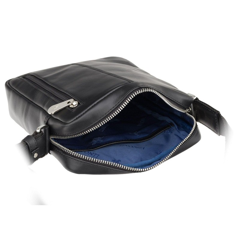 VISCONTI Toscana Collection Colt Leather Messenger Bag TC66 Black
